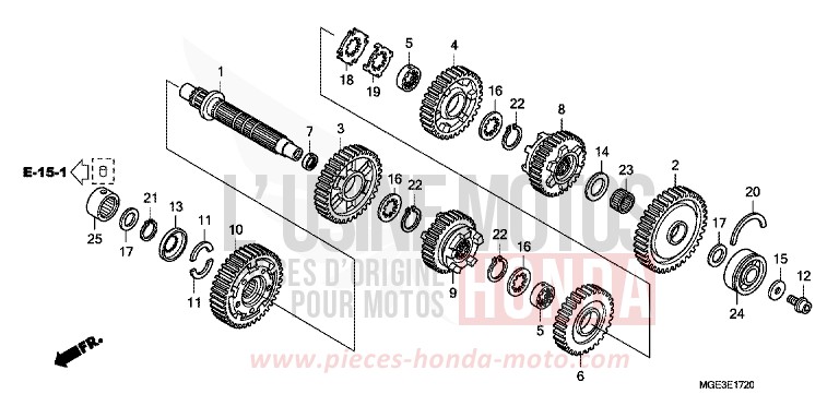 TRANSMISSION (VFR1200FD) (COUNTERSHAFT) for VFR1200F Dual Clutch CANDY PROMINENCE RED (R342) from 2011